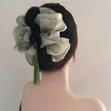 水中玉 新中式国风云朵抓夹后脑勺流苏鲨鱼夹盘发头花发饰精致古风头饰 亚克力 发夹 女款