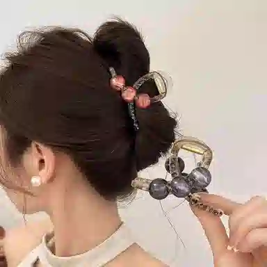 水中玉 优雅气质抓夹中号鲨鱼夹发卡后脑勺盘发高级感发饰 亚克力 发夹 女款