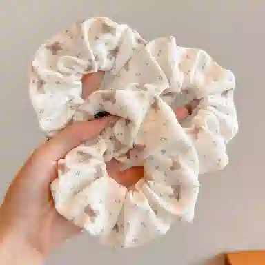 水中玉 可爱白色大肠发圈高弹力扎头皮筋甜美少女不勒头发绳头饰 布艺 头绳 女款