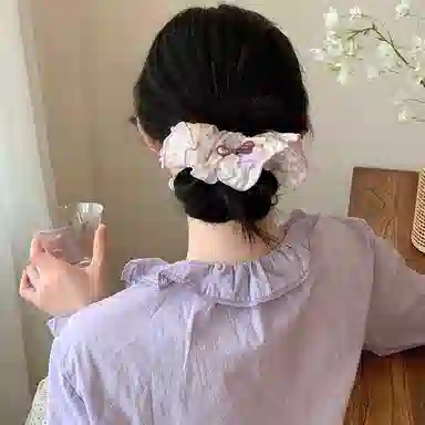 水中玉 碎花大肠花边肥肠发绳超大丸子头头花发饰 布艺 发圈/头绳 女款