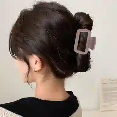 水中玉 磨砂方形小号抓夹后脑勺半扎发鲨鱼夹简约发卡高端夹子头饰 亚克力 发夹 女款