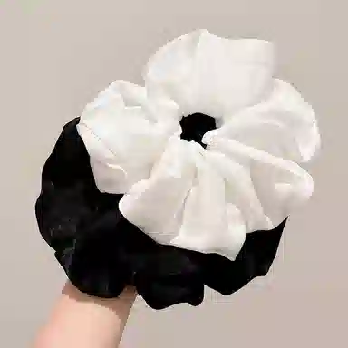 水中玉 黑色大肠发圈高级感头饰扎头发发绳气质百搭发饰 布艺 头绳 女款