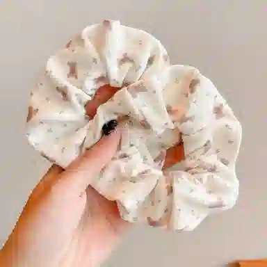 水中玉 可爱白色大肠发圈高弹力扎头皮筋甜美少女不勒头发绳头饰 布艺 头绳 女款