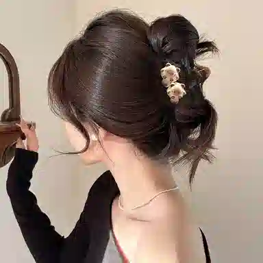 水中玉 可爱猫咪抓夹小号鲨鱼夹后脑勺发卡发量少夹子头饰 亚克力 发夹 女款