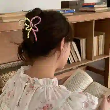 水中玉 渐变蝴蝶抓夹女森系后脑勺盘发鲨鱼夹夏季发卡头饰 发夹 女款