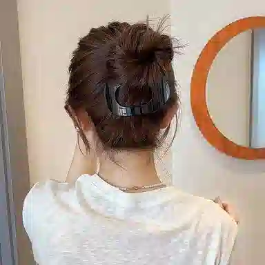 水中玉 气质鸭嘴夹高级感半扎发一字夹发卡后脑勺盘发鲨鱼夹子头饰 亚克力 发夹 女款