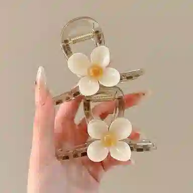 水中玉 花朵抓夹小号鲨鱼夹后脑勺夹子发量少头发发卡头饰 亚克力 发夹 女款