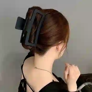 水中玉 黑色大号抓夹鲨鱼夹发卡简约高级感后脑勺夹子头饰发抓 亚克力 发夹 女款