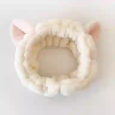 水中玉 韩系可爱洗脸束发带简约网红猫耳朵头箍毛绒化妆敷面膜发箍发饰 布艺 发带 女款