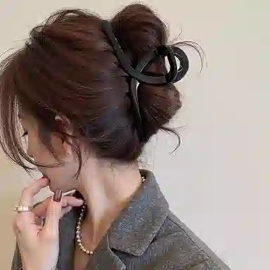 水中玉 韩系简约高级感后脑勺盘发百搭大号鲨鱼 亚克力 发夹 女款