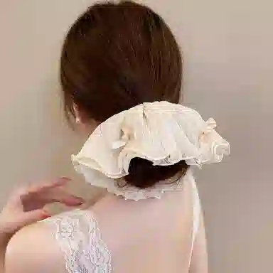 水中玉 法式温柔蝴蝶结大肠发圈超大扎头皮筋发绳头花头饰 布艺 头绳 女款