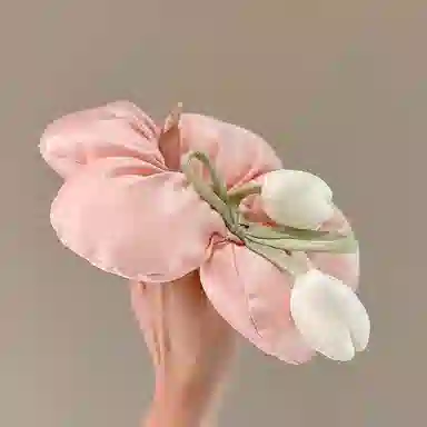 水中玉 韩系花朵枕头大肠发圈扎头头饰发绳慵懒风丸子发饰 皮筋 头绳 女款