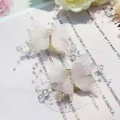 水中玉 蝴蝶抓夹高级感甜美发卡小号后脑勺盘头发鲨鱼夹子头饰 发夹 女款