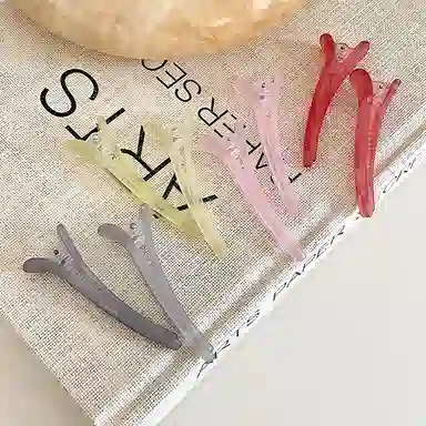 水中玉 简约韩式磨砂蓬松刘海夹前额鸭嘴夹发卡定位夹发饰 亚克力 发夹 女款