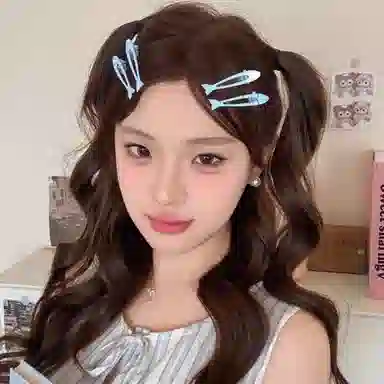 水中玉 可爱小鱼边夹卡通侧边刘海碎发发卡头饰高级感鸭嘴夹子发饰 合金 发夹 女款