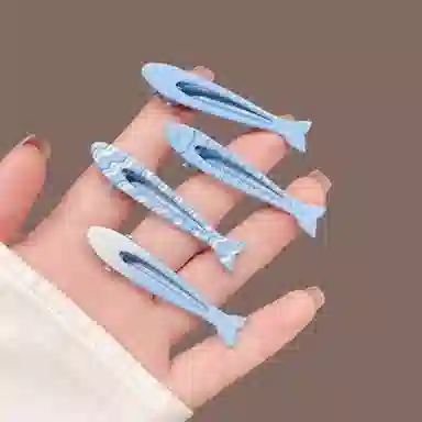 水中玉 可爱小鱼边夹卡通侧边刘海碎发发卡头饰高级感鸭嘴夹子发饰 合金 发夹 女款