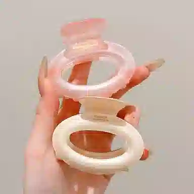 水中玉 奶油渐变椭圆发卡后脑勺半扎发头饰盘发鲨鱼夹发饰 亚克力 发夹 女款