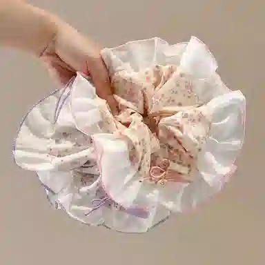 水中玉 碎花大肠花边肥肠发绳超大丸子头头花发饰 布艺 发圈/头绳 女款