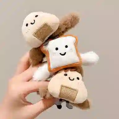 水中玉 可爱毛绒面包饭团抓夹后脑勺盘发鲨鱼夹子发卡头饰 亚克力 发夹 女款