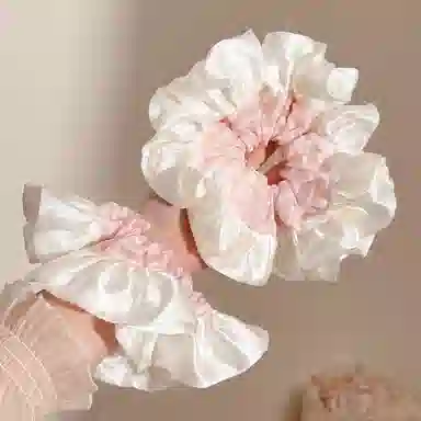 水中玉 超大号花边大肠头花丸子头发绳发饰温柔甜美扎头发头饰 布艺 发圈 女款