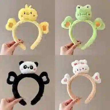 水中玉 秋冬毛绒头箍高级感洋气时尚发捆卡通发卡发饰 布艺 发箍 女款