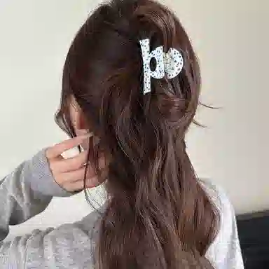 水中玉 高级感醋酸发卡后脑勺半扎发小抓夹高马尾固定鲨鱼夹子 亚克力 发夹 女款