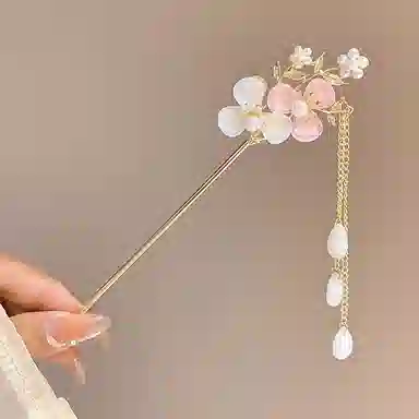 水中玉 高级感步摇簪子女新中式金属流苏发钗汉服头饰马面裙配饰 发簪 女款