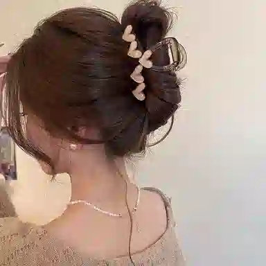 水中玉 清新果冻抓夹大号气质爱心鲨鱼夹发卡高级感后脑勺盘发卡子 发夹 女款