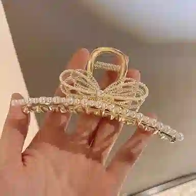 水中玉 金属鲨鱼夹抓夹后脑勺盘发发卡高级感气质头饰 发夹 女款