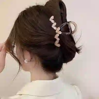 水中玉 清新果冻抓夹大号气质爱心鲨鱼夹发卡高级感后脑勺盘发卡子 发夹 女款