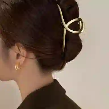 水中玉 后脑勺盘发高级感 合金 发夹 女款