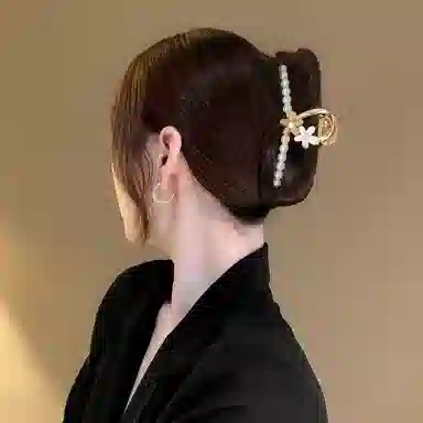 水中玉 抓夹夏季大号鲨鱼夹后脑勺金属发卡夹子 发夹 女款