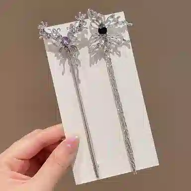 水中玉 高级感蝴蝶 现代金属盘发古风搭配汉服 发簪 女款