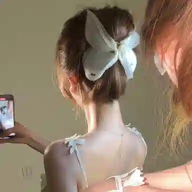 水中玉 蝴蝶网纱抓夹大号鲨鱼夹后脑勺发卡高级感夹子头饰 亚克力 发夹 女款