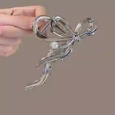 水中玉 气质冷淡风银色抓夹大号鲨鱼夹高级感发卡 发夹 女款