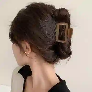 水中玉 磨砂方形小号抓夹后脑勺半扎发鲨鱼夹简约发卡高端夹子头饰 亚克力 发夹 女款