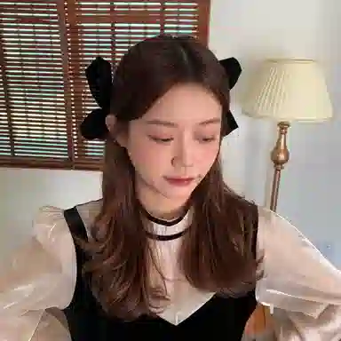 水中玉 黑色蝴蝶结侧边碎发发卡一字夹高级感弹簧夹子气质卡子 发夹 女款