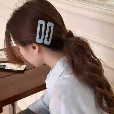 水中玉 蓝色系星星方块云朵发卡前额碎发刘海夹子后脑勺简约百搭气质发饰 合金 发夹 女款