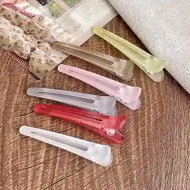 水中玉 简约韩式磨砂蓬松刘海夹前额鸭嘴夹发卡定位夹发饰 亚克力 发夹 女款