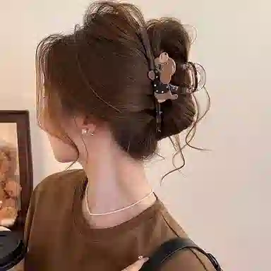 水中玉 可爱卡通抓夹高级感发卡后脑勺盘发大号鲨鱼夹头饰夹子 亚克力 发夹 女款