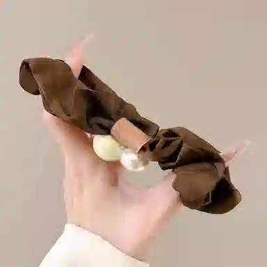 水中玉 珍珠大肠发圈高级感扎头发皮筋丸子头发绳头饰#好运 布艺 头绳 女款