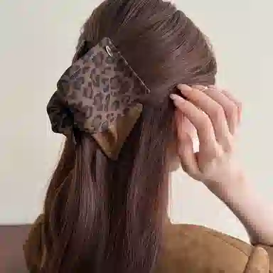 水中玉 豹纹三角抓夹高级感后脑勺盘发气质夹发卡头饰 亚克力 发夹 女款