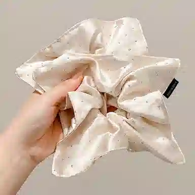 水中玉 米色闪钻满天星方巾大肠发圈气质扎头发低马尾发绳发饰 布艺 头绳 女款