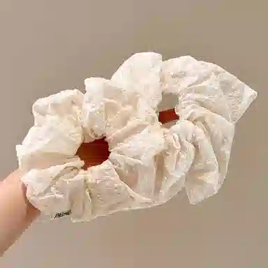 水中玉 高级感甜美刺绣花朵大肠发圈丸子头韩系温柔头花方巾头饰 布艺 头绳 女款