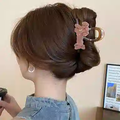 水中玉 焦糖色猫咪抓夹女韩系趣味创意刘海夹发卡可爱百搭鲨鱼夹子头饰 发夹 女款