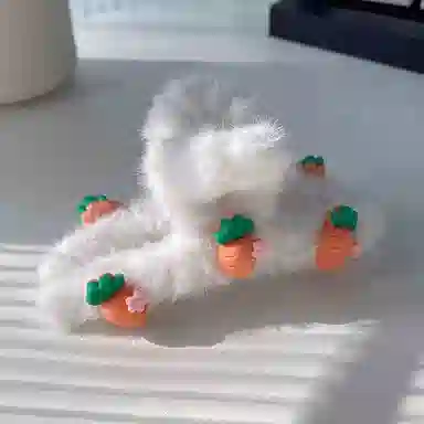 水中玉 毛绒抓夹网红秋冬毛毛发卡后脑勺鲨鱼夹夹子头饰 亚克力 发夹 女款