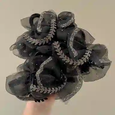 水中玉 高级感麦穗蝴蝶结头发抓夹后脑勺盘发大号鲨鱼夹子发卡头饰#好运 亚克力 发夹 女款