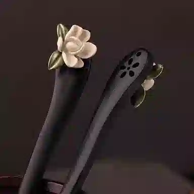 水中玉 栀子花香古风黑木现代盘发新中式高级感国风钗子 发簪 女款