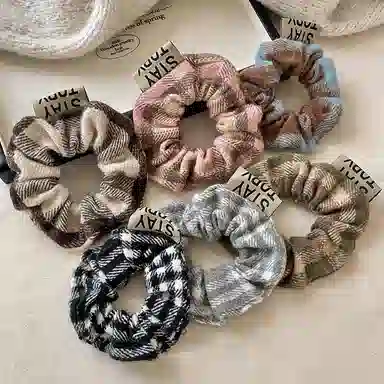 水中玉 秋冬毛绒针织大肠发圈扎头皮筋高弹力耐用发绳头饰 布艺 头绳 女款