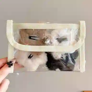 水中玉 五角星毛绒可爱发卡秋冬夹子前额侧边碎发刘海夹头饰 合金 发夹 女款